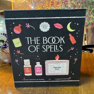 The book of spells candle and oil set